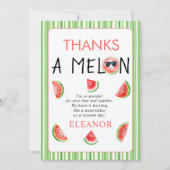Thanks a Melon watercolor watermelon 1st birthday Dankeskarte (Vorderseite)