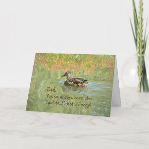 "THANKS,DAD" "YOU'RE THE REAL DEAL" DUCK ON POND DANKESKARTE