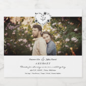 Thanks Floral Heart Wedding Photo Engaged Couple Bierflaschenetikett (Einzelnes Label)