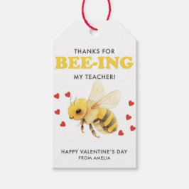 Thanks for Bee-ing My Teacher Valentine Gift Tag Geschenkanhänger
