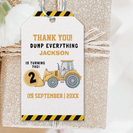 "Thanks for Building Memories –Construction Party Geschenkanhänger