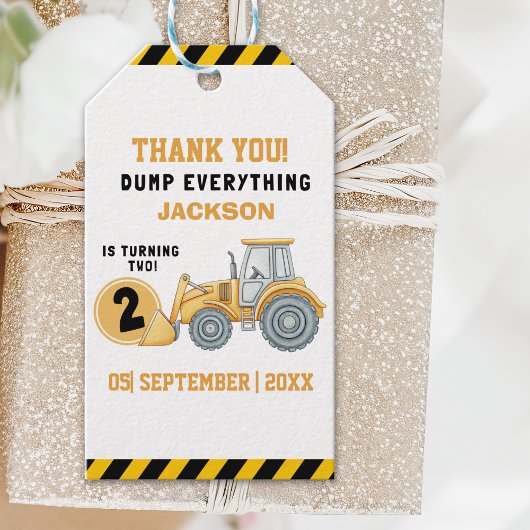 "Thanks for Building Memories –Construction Party Geschenkanhänger