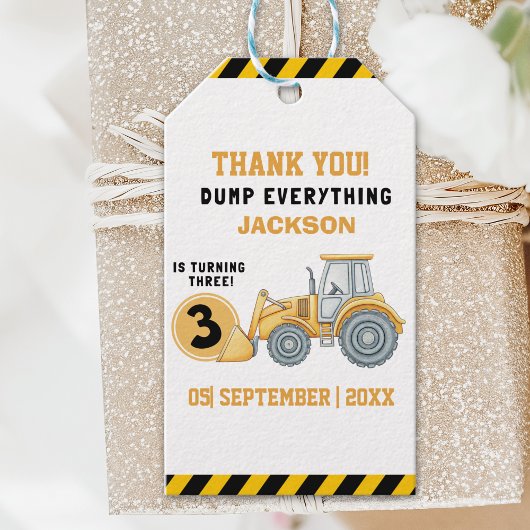 "Thanks for Building Memories –Construction Party Geschenkanhänger