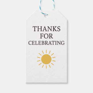 Thanks for Celebrating Sun Favor Tags Geschenkanhänger