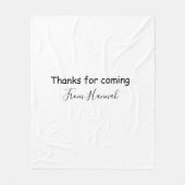 thanks for coming add name text message babyshower fleecedecke (Vorderseite)