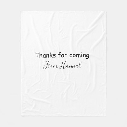 thanks for coming add name text message babyshower fleecedecke (Vorderseite)