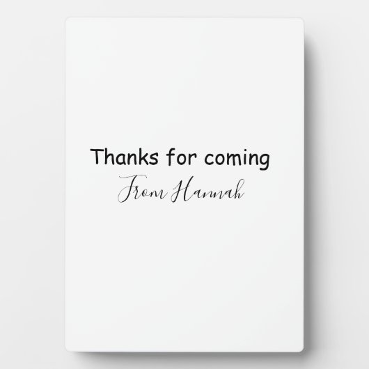 thanks for coming add name text message babyshower fotoplatte (Vorderseite)