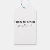 thanks for coming add name text message babyshower geschenkanhänger (Vorderseite)
