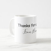 thanks for coming add name text message babyshower kaffeetasse (Vorderseite Links)