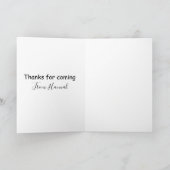 thanks for coming add name text message babyshower karte (Innenseite)