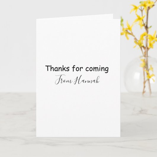 thanks for coming add name text message babyshower karte (Gelbe Blume)