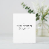 thanks for coming add name text message babyshower postkarte (Stehend Vorderseite)