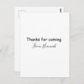 thanks for coming add name text message babyshower postkarte (Vorne/Hinten)