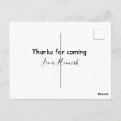 thanks for coming add name text message babyshower postkarte (Rückseite)