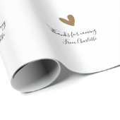 thanks for coming add name text message gold heart geschenkpapier (Rolleneckpunkt)