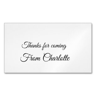 thanks for coming add name text message magnetische visitenkarte