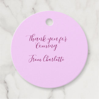 thanks for coming add name text message mauve geschenkanhänger