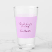 thanks for coming add name text message mauve glas (Rückseite)