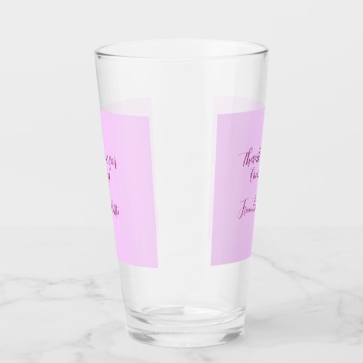 thanks for coming add name text message mauve glas (Rechts)