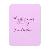 thanks for coming add name text message mauve magnet (Vertikal)