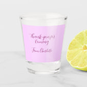 thanks for coming add name text message mauve schnapsglas (Vorderseite)