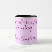 thanks for coming add name text message mauve tasse (Zentrum)