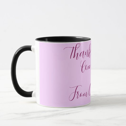 thanks for coming add name text message mauve tasse (Links)