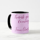 thanks for coming add name text message mauve tasse (Vorderseite Links)