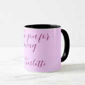 thanks for coming add name text message mauve tasse (VorderseiteRechts)