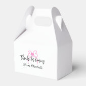 thanks for coming add name text message pink bow f geschenkschachtel (Rückseite)