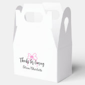 thanks for coming add name text message pink bow f geschenkschachtel (Geöffnet)