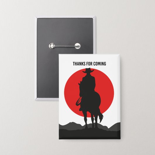 Thanks for coming - cowboys button (Vorderseite/Rückseite)