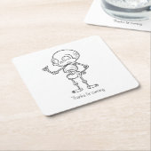 Thanks for coming skull rechteckiger pappuntersetzer (angewinkelt)