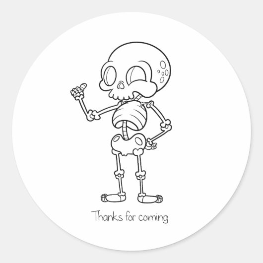Thanks for coming skull runder aufkleber (Vorderseite)