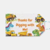 Thanks For Digging With Me Construction Dinosaur Geschenkanhänger (Vorderseite (Horizontal))