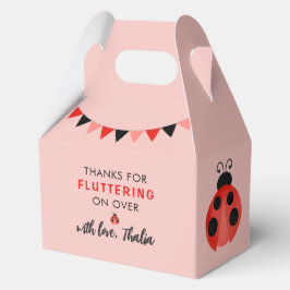 Thanks For Fluttering on Over Pink Ladybug Geschenkschachtel