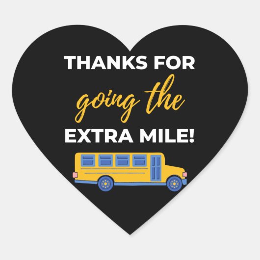 Thanks For Going The Extra Mile Herz-Aufkleber (Vorderseite)