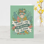 Thanks For Helping Me Mother Bloom Plant Lover Karte (Gelbe Blume)