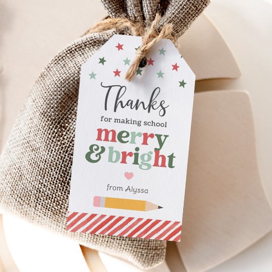 Thanks for Making School Merry and Bright Holiday Geschenkanhänger