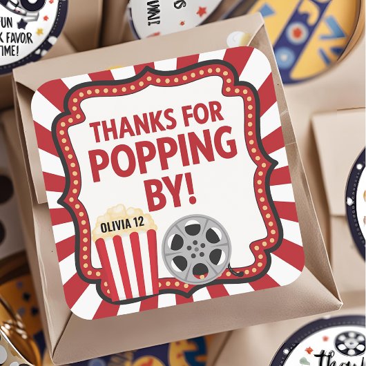 Thanks for Popping By Sticker | Movie Theater