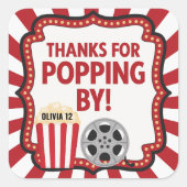 Thanks for Popping By Sticker | Movie Theater (Vorderseite)