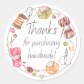 Thanks for Purchasing Handmade Runder Aufkleber (Vorderseite)