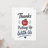 Thanks for Putting Up With Us Karte (Vorderseite/Rückseite Beispiel)