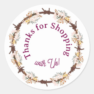 Thanks for Shopping with Us! Runder Aufkleber