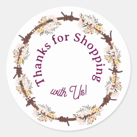 Thanks for Shopping with Us! Runder Aufkleber (Vorderseite)