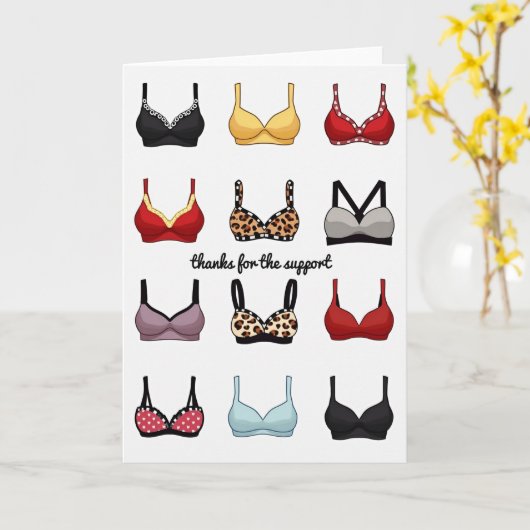 Thanks For The Support Bra Card Karte (Gelbe Blume)