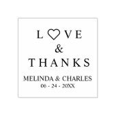 Thanks & Love Quote with heart for Wedding Gummistempel (Prägung)