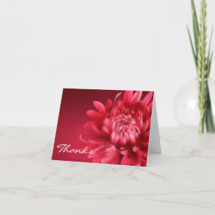 Thanks red chrysanthemum painted art card dankeskarte