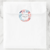 Thanks to the tropical water-colored wedding runder aufkleber (Tasche)