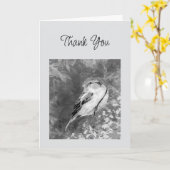 Thanks Watercolor Sparrow Bird in Forest Karte (Gelbe Blume)